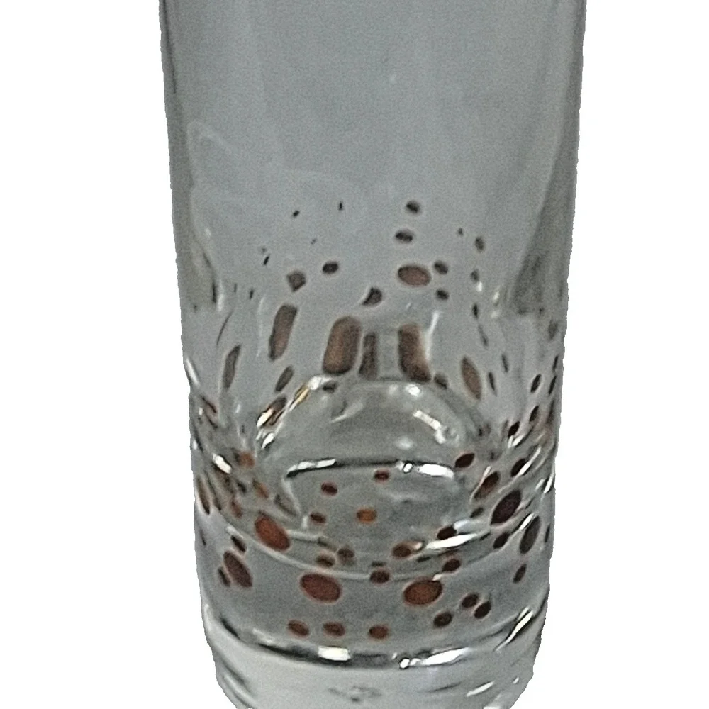 Bailey's Gold Confetti Double Shot Glass 2 oz 4 In Tall  Weighted Bottom Clear‎